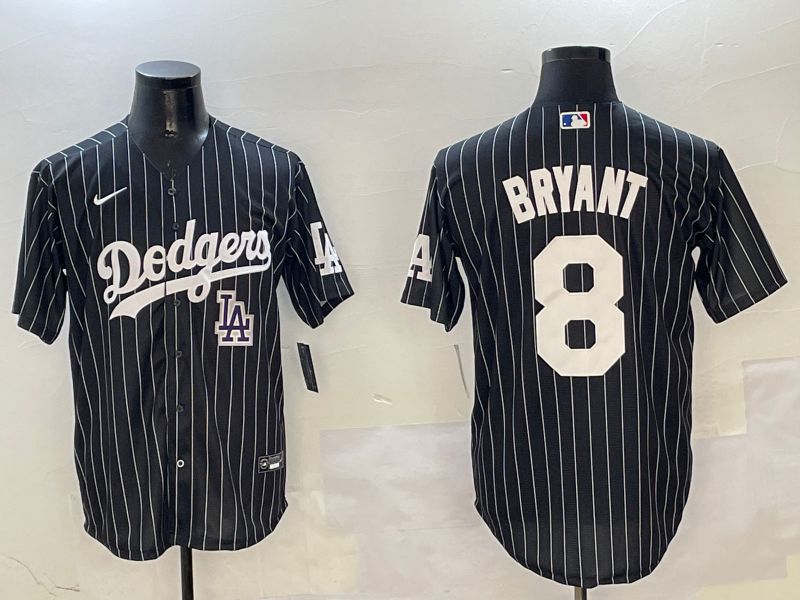 Men Los Angeles Dodgers #8 Bryant Black Stripe Jointly Name 2025 Nike MLB Jersey style 12